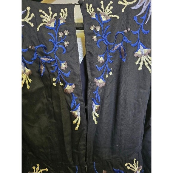 Free People Gypsy Rose Jumpsuit Floral Embroidered Black Size 4 Wide Leg… - Picture 16 of 16